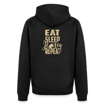 Manger dormir hockey Répéter - Veste à capuche bio Premium Unisexe - noir - Dos - Nico (187cm)