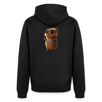 Quokka Be Quokka Happy Australien Lächeln Quokkas - Unisex Premium Bio Zip Hoodie - Schwarz - Hinten - Nico (187cm)