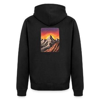 Montagne coucher de soleil - Veste à capuche bio Premium Unisexe - noir - Dos - Nico (187cm)