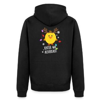 Rentier war Ausverkauft Küken Weihnachten Elch - Unisex Premium Bio Zip Hoodie - Schwarz - Hinten - Nico (187cm)