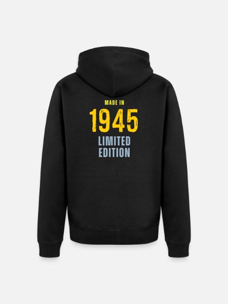 Fabriqué en 1945, édition limitée - Veste à capuche bio Premium Unisexe - noir