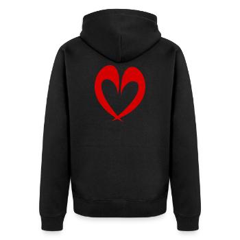 anniversaire. anniversaire décennie. humour. drôle - Veste à capuche bio Premium Unisexe - noir - Dos - Nico (187cm)