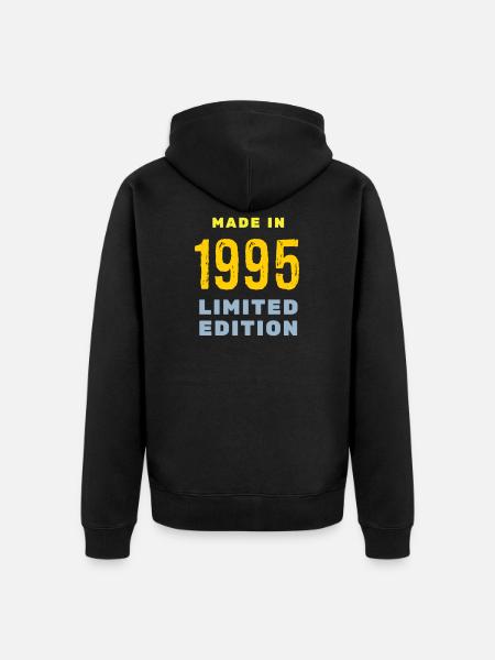 1995 - Unisex Premium Organic Zip Hoodie - black