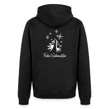 graffiti Weihnachten Sterne Tanne Weihnachtsbaum - Unisex Premium Bio Zip Hoodie - Schwarz - Hinten - Nico (187cm)