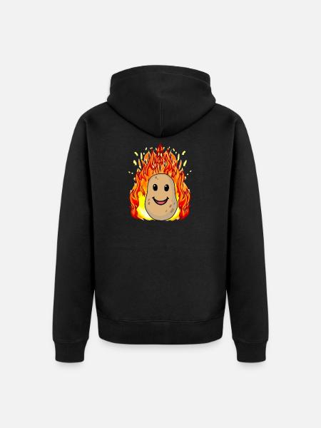 Vegetables Potato Potatoes fiery hot - Unisex Premium Organic Zip Hoodie - black