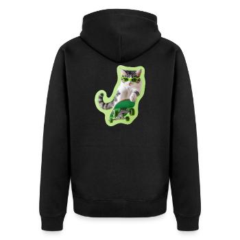Skaterkat : Retro Cool sur quatre roues - Veste à capuche bio Premium Unisexe - noir - Dos - Nico (187cm)