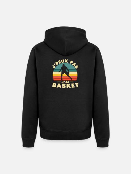 Je peux pas j ai Basket Humour cadeau - Veste à capuche bio Premium Unisexe - noir