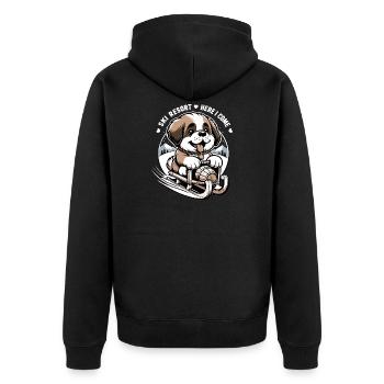 Chien Saint-Bernard - Veste à capuche bio Premium Unisexe - noir - Dos - Nico (187cm)