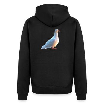 Taube Weiß Stadttaube Ringeltaube Weiße Tauben - Unisex Premium Bio Zip Hoodie - Schwarz - Hinten - Nico (187cm)