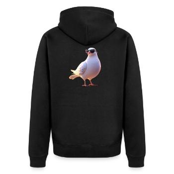 Taube Weiß Stadttaube Ringeltaube Weiße Tauben - Unisex Premium Bio Zip Hoodie - Schwarz - Hinten - Nico (187cm)