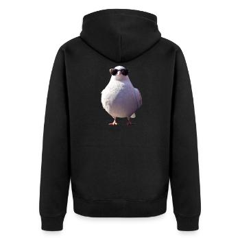 Taube Weiß Stadttaube Ringeltaube Weiße Tauben - Unisex Premium Bio Zip Hoodie - Schwarz - Hinten - Nico (187cm)
