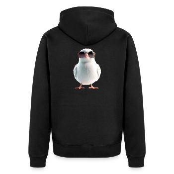 Taube Weiß Stadttaube Ringeltaube Weiße Tauben - Unisex Premium Bio Zip Hoodie - Schwarz - Hinten - Nico (187cm)