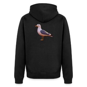 Seagull, Beach, Sea, North Sea, Baltic Sea, Herring Gull, Seagulls - Unisex Premium Organic Zip Hoodie - black - Back - Nico (187cm)