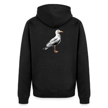 Seagull, Beach, Sea, North Sea, Baltic Sea, Herring Gull, Seagulls - Unisex Premium Organic Zip Hoodie - black - Back - Nico (187cm)