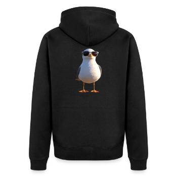 Seagull, Beach, Sea, North Sea, Baltic Sea, Herring Gull, Seagulls - Unisex Premium Organic Zip Hoodie - black - Back - Nico (187cm)