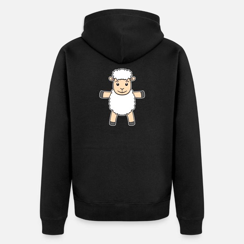 schaf - Unisex Premium Bio Zip Hoodie - Schwarz