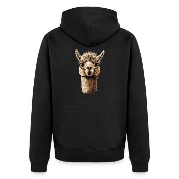 Alpaca Sweet Llama Farm Life Is Better With Alpacas - Unisex Premium Organic Zip Hoodie - black - Back - Nico (187cm)