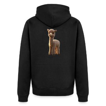 Alpaca Sweet Llama Farm Life Is Better With Alpacas - Unisex Premium Organic Zip Hoodie - black - Back - Nico (187cm)