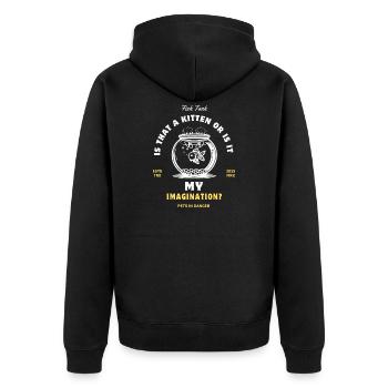 Cat claw in glass fish tank - Unisex Premium Organic Zip Hoodie - black - Back - Nico (187cm)