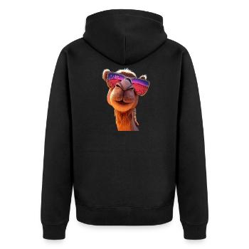 Camel Dromedary Bactrian Camel Gift Camels - Unisex Premium Organic Zip Hoodie - black - Back - Nico (187cm)