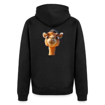 Camel Dromedary Bactrian Camel Gift Camels - Unisex Premium Organic Zip Hoodie - black - Back - Nico (187cm)