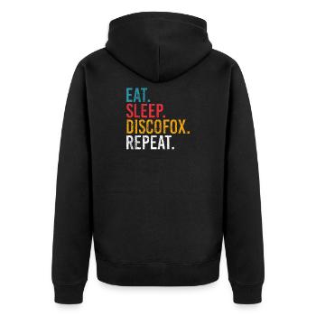 Eat Sleep Discofox Repeat for Dancers - Unisex Premium Organic Zip Hoodie - black - Back - Nico (187cm)
