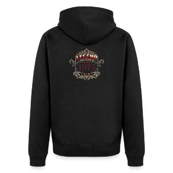 Birthday Legend 1975 Vintage Style - Unisex Premium Organic Zip Hoodie - black - Back - Nico (187cm)