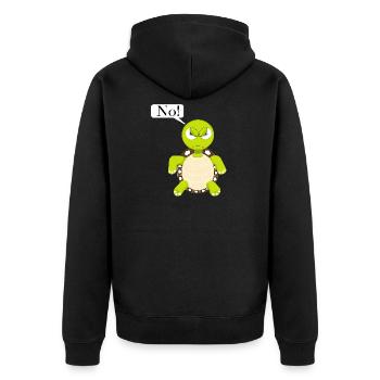 Statement No Schildkröte, Nein Fun Comic, No - Unisex Premium Bio Zip Hoodie - Schwarz - Hinten - Nico (187cm)