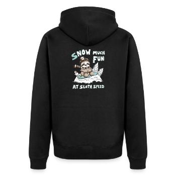 Petit paresseux en hiver neige neige beaucoup de plaisir - Veste à capuche bio Premium Unisexe - noir - Dos - Nico (187cm)
