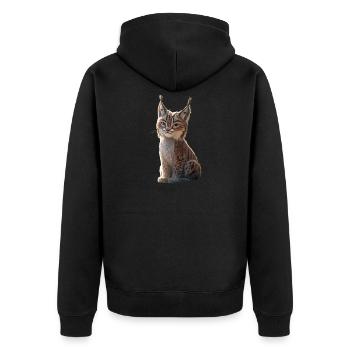 Lynx Chat sauvage Grands chats Chats Mignon Lynx - Veste à capuche bio Premium Unisexe - noir - Dos - Nico (187cm)