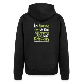 In florida we salt margaritas not sidewalks - Unisex Premium Bio Zip Hoodie - Schwarz - Hinten - Nico (187cm)