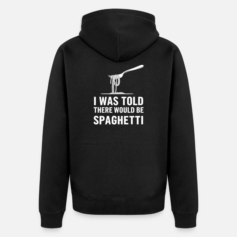 Spaghetti-Überraschung - Unisex Premium Bio Zip Hoodie - Schwarz