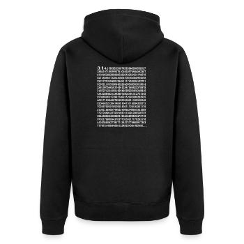 Frohen Pi Tag - Unisex Premium Bio Zip Hoodie - Schwarz - Hinten - Nico (187cm)