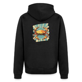 Crabe Rétro - Veste à capuche bio Premium Unisexe - noir - Dos - Nico (187cm)