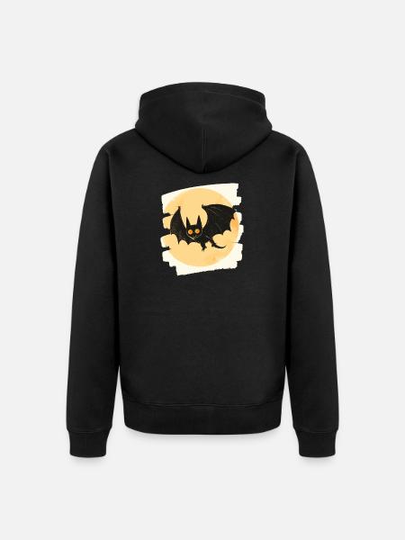 Bat Retro - Unisex Premium Organic Zip Hoodie - black