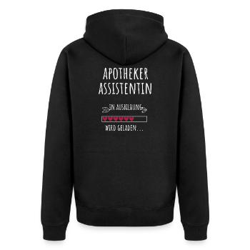 Apothekerassistentin Ausbildung Beruf Geschenk - Unisex Premium Bio Zip Hoodie - Schwarz - Hinten - Nico (187cm)