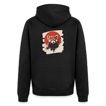 Panda roux rétro - Veste à capuche bio Premium Unisexe - noir - Dos - Nico (187cm)