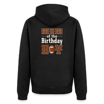 American Football Geburtstagsfeier - Unisex Premium Bio Zip Hoodie - Schwarz - Hinten - Nico (187cm)