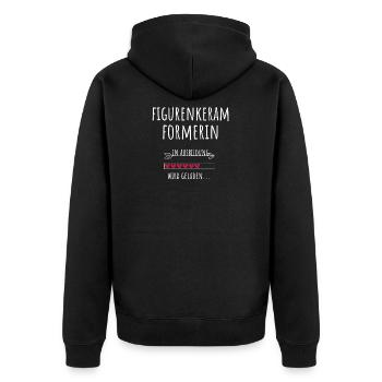 Figurenkeramformerin Ausbildung Beruf Geschenk - Unisex Premium Bio Zip Hoodie - Schwarz - Hinten - Nico (187cm)