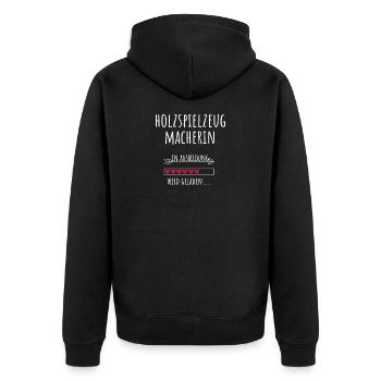 Holzspielzeugmacherin Ausbildung Beruf Geschenk - Unisex Premium Bio Zip Hoodie - Schwarz - Hinten - Nico (187cm)