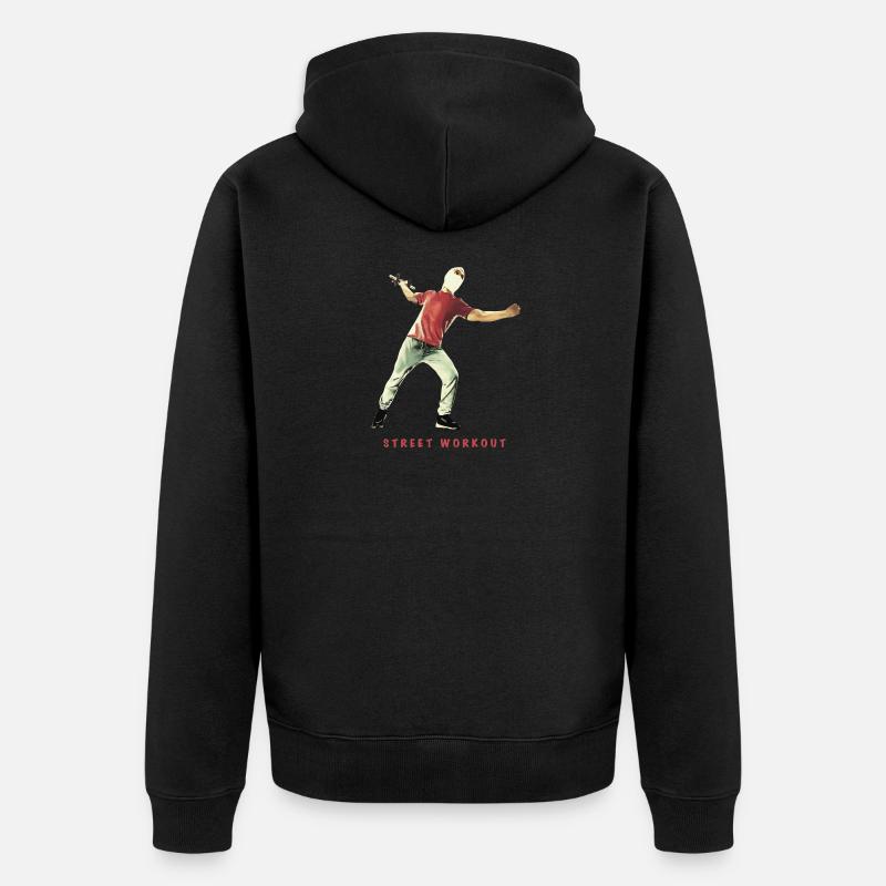 Entraînement de rue sans poids - Veste à capuche bio Premium Unisexe - noir