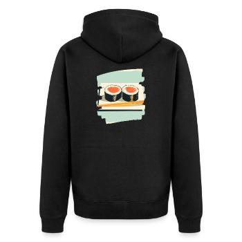 Sushi - Veste à capuche bio Premium Unisexe - noir - Dos - Nico (187cm)