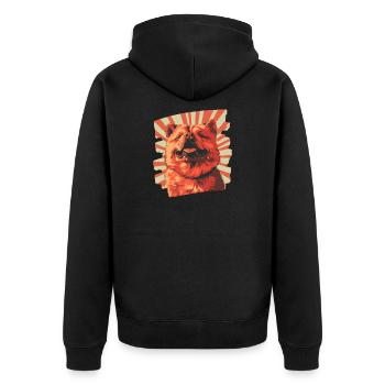 Chow Chow - Unisex Premium Bio Zip Hoodie - Schwarz - Hinten - Nico (187cm)