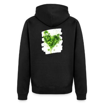 Saint-Patrick Shamrock Heart - Veste à capuche bio Premium Unisexe - noir - Dos - Nico (187cm)
