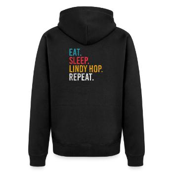 Eat Sleep Lindy Hop Repeat pour les danseurs de swing - Veste à capuche bio Premium Unisexe - noir - Dos - Nico (187cm)