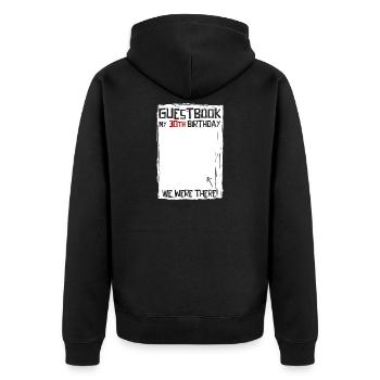 30 years | 30th Birthday | Funny Guestbook - Unisex Premium Organic Zip Hoodie - black - Back - Nico (187cm)