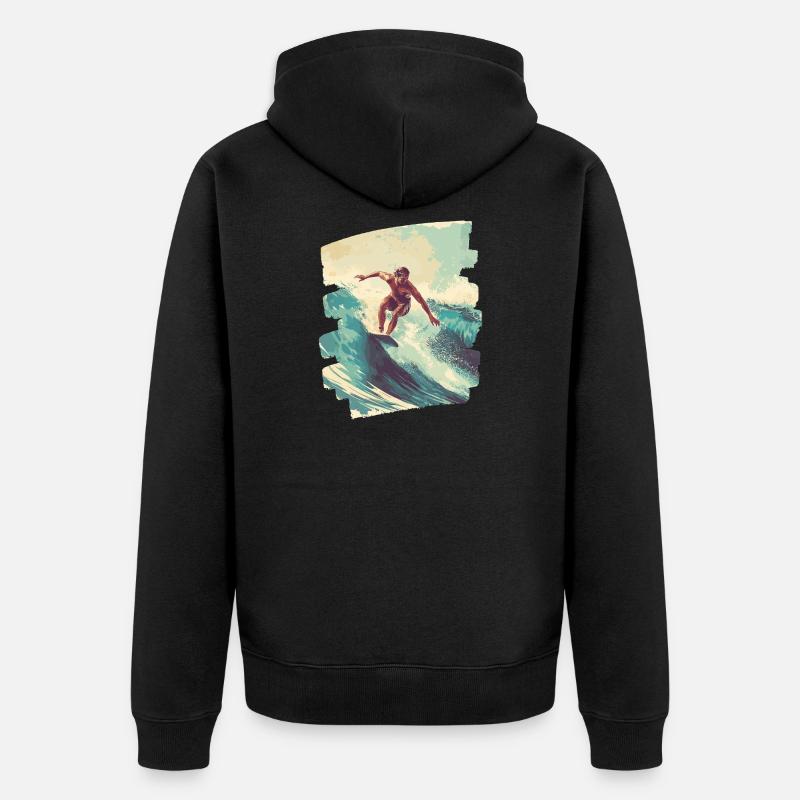 Surfeur - Veste à capuche bio Premium Unisexe - noir