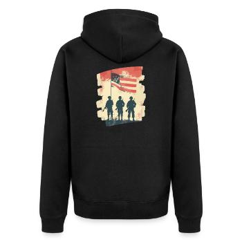 États-Unis 4 - Veste à capuche bio Premium Unisexe - noir - Dos - Nico (187cm)