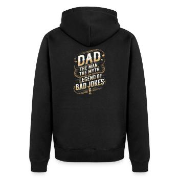 Dad: Legend of Bad Jokes - Funny Father's Day Gift - Veste à capuche bio Premium Unisexe - noir - Dos - Nico (187cm)