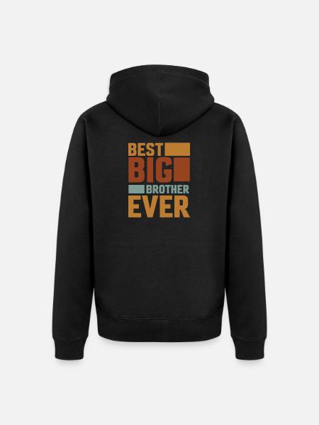 De beste grote broer ooit! Beste grote broer ooit - Uniseks Premium bio ziphoodie - zwart